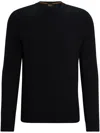 Hugo Boss Logo-embroidered Ribbed Jumper In Black