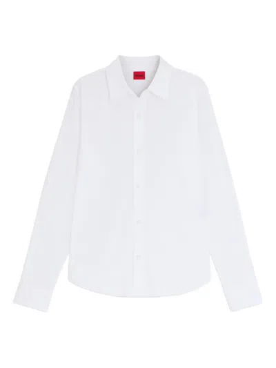 Hugo Boss Logo-embroidered Shirt In White