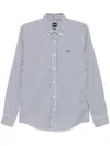 Hugo Boss Logo-embroidered Shirt In Black