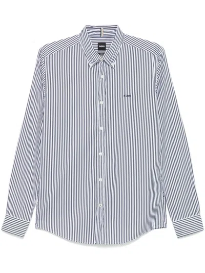 Hugo Boss Logo-embroidered Shirt In Black