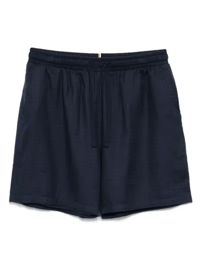Hugo Boss Logo-embroidered Shorts In Blue
