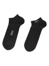 Hugo Boss Mens Logo Bamboo Pack Of Two Stretch-woven Socks Black In Black