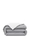 Hugo Boss Logo-embroidered Striped Duvet Cover In Gray