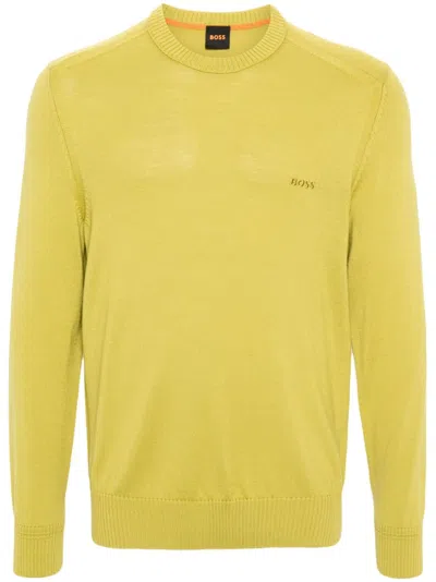 Hugo Boss Logo-embroidered Sweater In 绿色