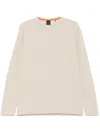 Hugo Boss Logo-embroidered Sweater In Neutrals