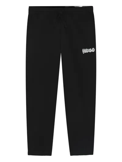 Hugo Boss Logo-embroidered Sweatpants In Black