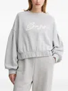 Hugo Boss Logo-embroidered Sweatshirt In Gray