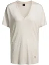 Hugo Boss V-neck T-shirt With Double B Monogram In 中性色