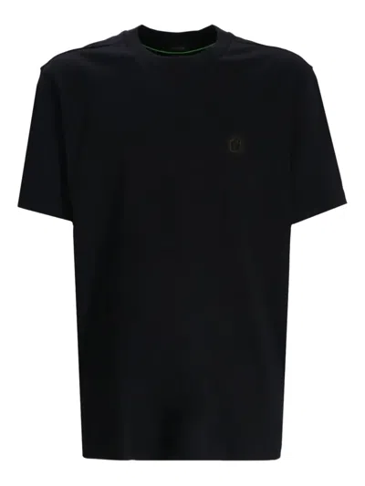 Hugo Boss T-shirt Mit Logo-stickerei In Black
