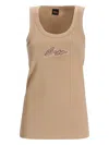 Hugo Boss Logo-embroidered Tank Top In Neutral