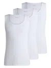 Hugo Boss Three-pack Of Cotton Tank Tops With Embroidered Logos In White