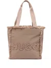Hugo Boss Logo-embroidered Tote Bag In Brown
