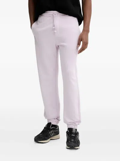 Hugo Boss Logo-embroidered Track Pants In Purple