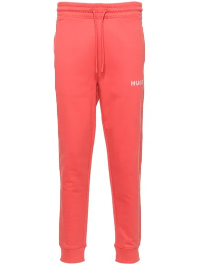 Hugo Boss Logo-embroidered Track Pants In Red