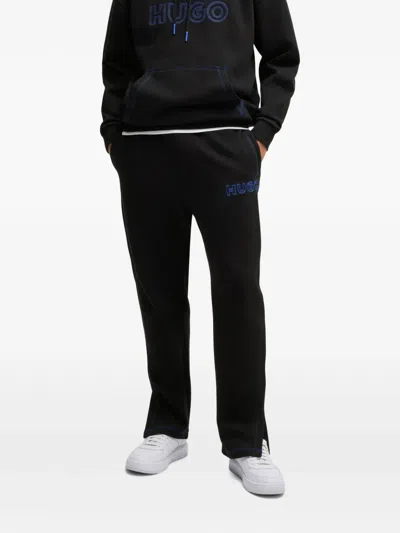 Hugo Boss Logo-embroidered Track Pants In Black