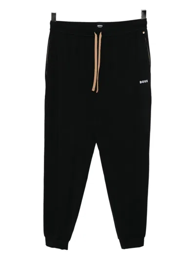 Hugo Boss Logo-embroidered Track Pants In Black