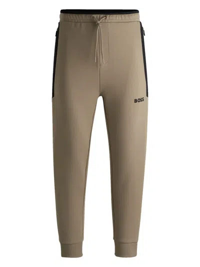 HUGO BOSS LOGO-EMBROIDERED TRACK PANTS