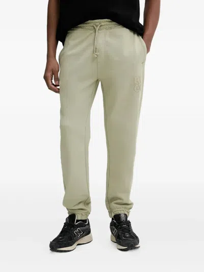 Hugo Boss Logo-embroidered Track Pants In Yellow