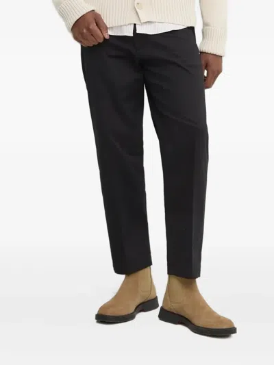 Hugo Boss Logo-embroidered Trousers In Black