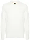 Hugo Boss Logo-embroidered Virgin Wool Blend Jumper In White