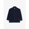Hugo Boss Raw Denim Logo-embroidery Denim Shirt 4-1 In Blue
