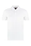 Hugo Boss Regular-fit Polo Shirt In Cotton And Linen In White