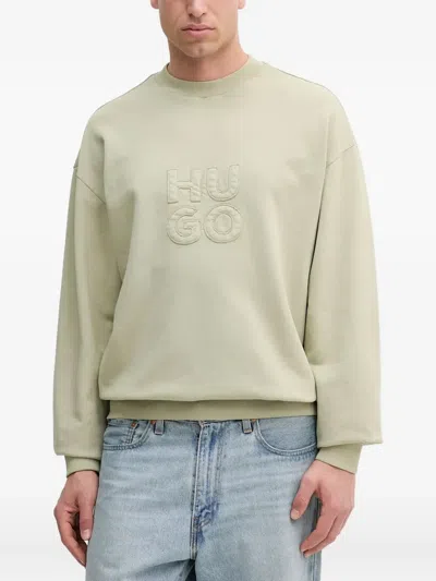 Hugo Boss Logo-embroidery Sweatshirt In Green