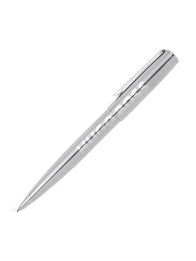 Hugo Boss Logo-engraved Ballpoint Pen In Silver