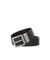 Hugo Boss Logo-engraved Faux-leather Belt In Black