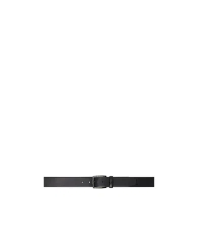 Hugo Boss Logo-engraved Leather Belt In Black