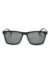 Hugo Boss Logo-engraved Square-frame Sunglasses In Schwarz