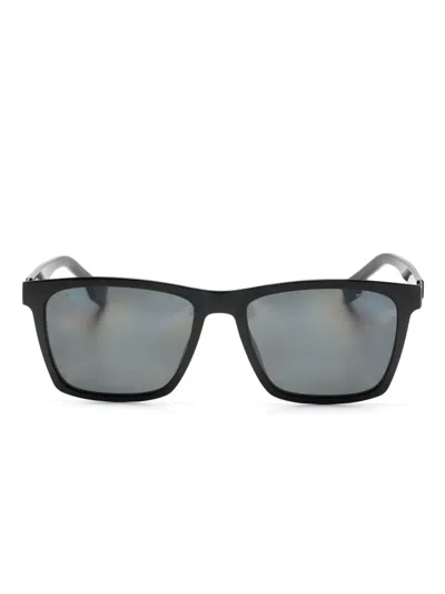 Hugo Boss Logo-engraved Square-frame Sunglasses In Schwarz