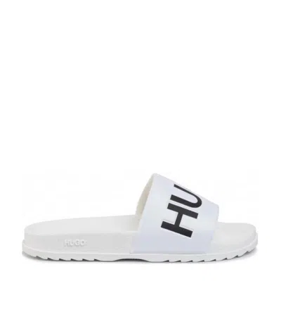 Hugo Boss Logo Flip-flops In White