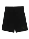 Hugo Boss Logo-flocked Cotton Shorts In Black
