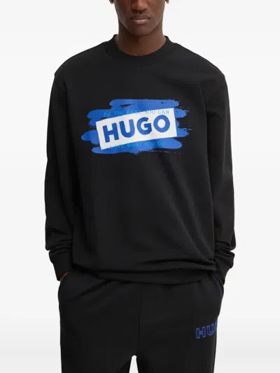 Hugo Boss Logo Graphic Sweatshirt In Black