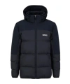 Hugo Boss Logo Hooded Down Jacket In Black