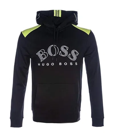 Hugo Boss Logo Hooded Sweater In Black