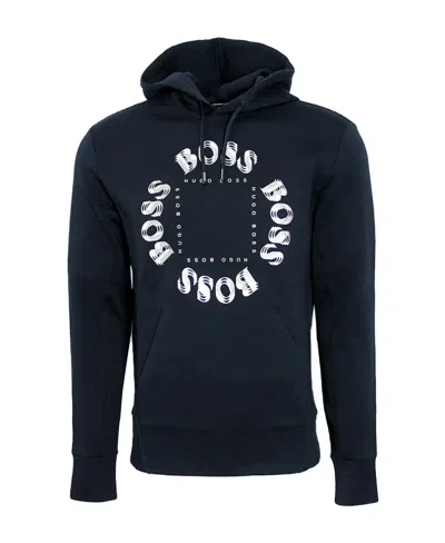 Hugo Boss Logo Hooded Sweater In Black
