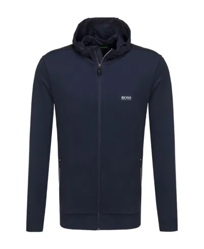 Hugo Boss Logo Hooded Sweater In Black