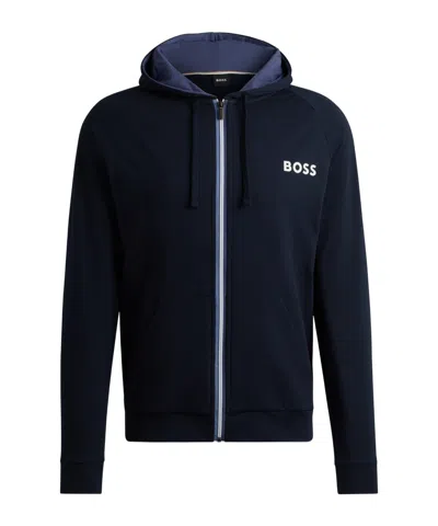 Hugo Boss Logo Hooded Sweater In Black