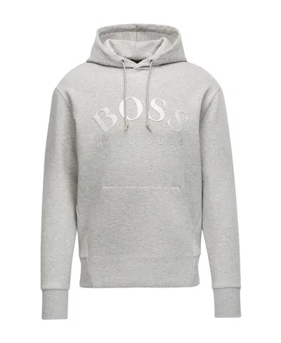 Hugo Boss Logo Hooded Sweater In Gray