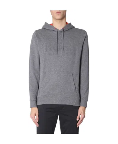 Hugo Boss Logo Hooded Sweater In Gray