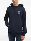Hugo Boss Logo Hooded Sweatshirt In Blue