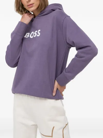 Hugo Boss Logo Hooded Sweatshirt In Blue