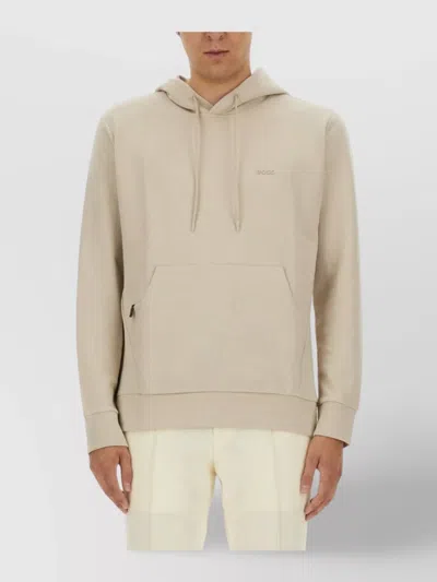 HUGO BOSS LOGO HOODED SWEATSHIRT DRAWSTRING