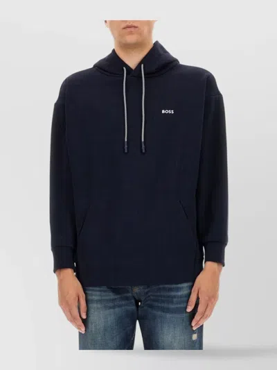 HUGO BOSS LOGO HOODED SWEATSHIRT KANGAROO POCKET