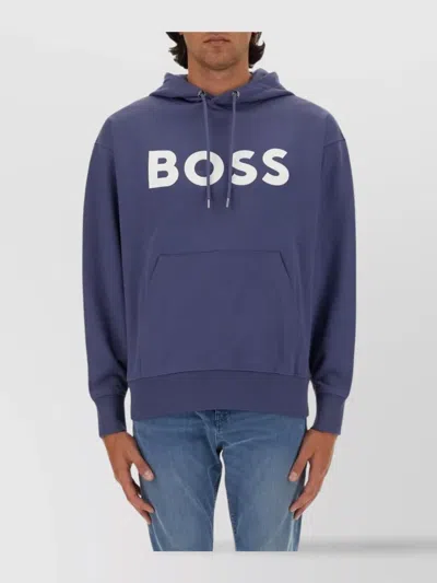 HUGO BOSS LOGO HOODED SWEATSHIRT KANGAROO POCKET