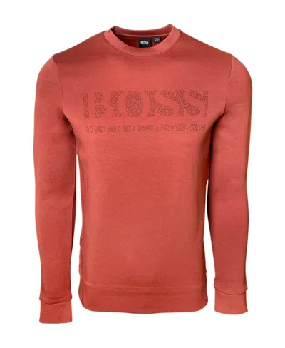 Hugo Boss Logo Hoodie In Brown