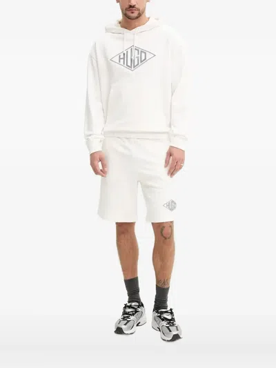 Hugo Boss Logo Hoodie In White