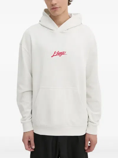 Hugo Boss Logo Hoodie In White
